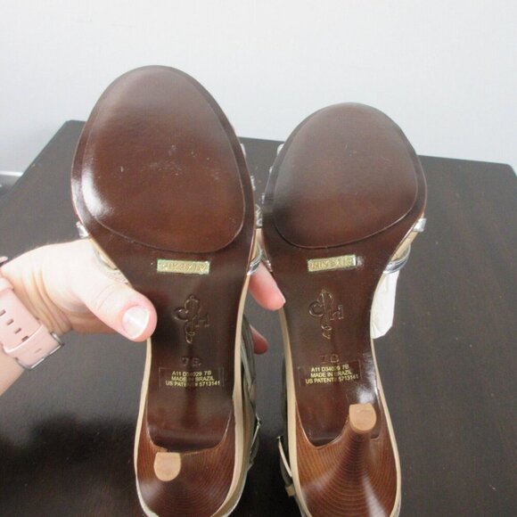 Cole Haan Women's Size 7 Silver Open-Toe Strappy Ankle Strap Stiletto Party 542 - Picture 8 of 10